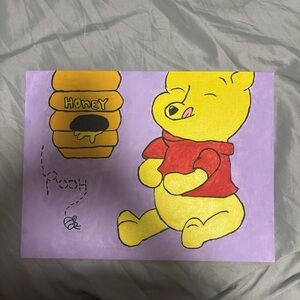 Winnie the Pooh Painting with Honey Pot